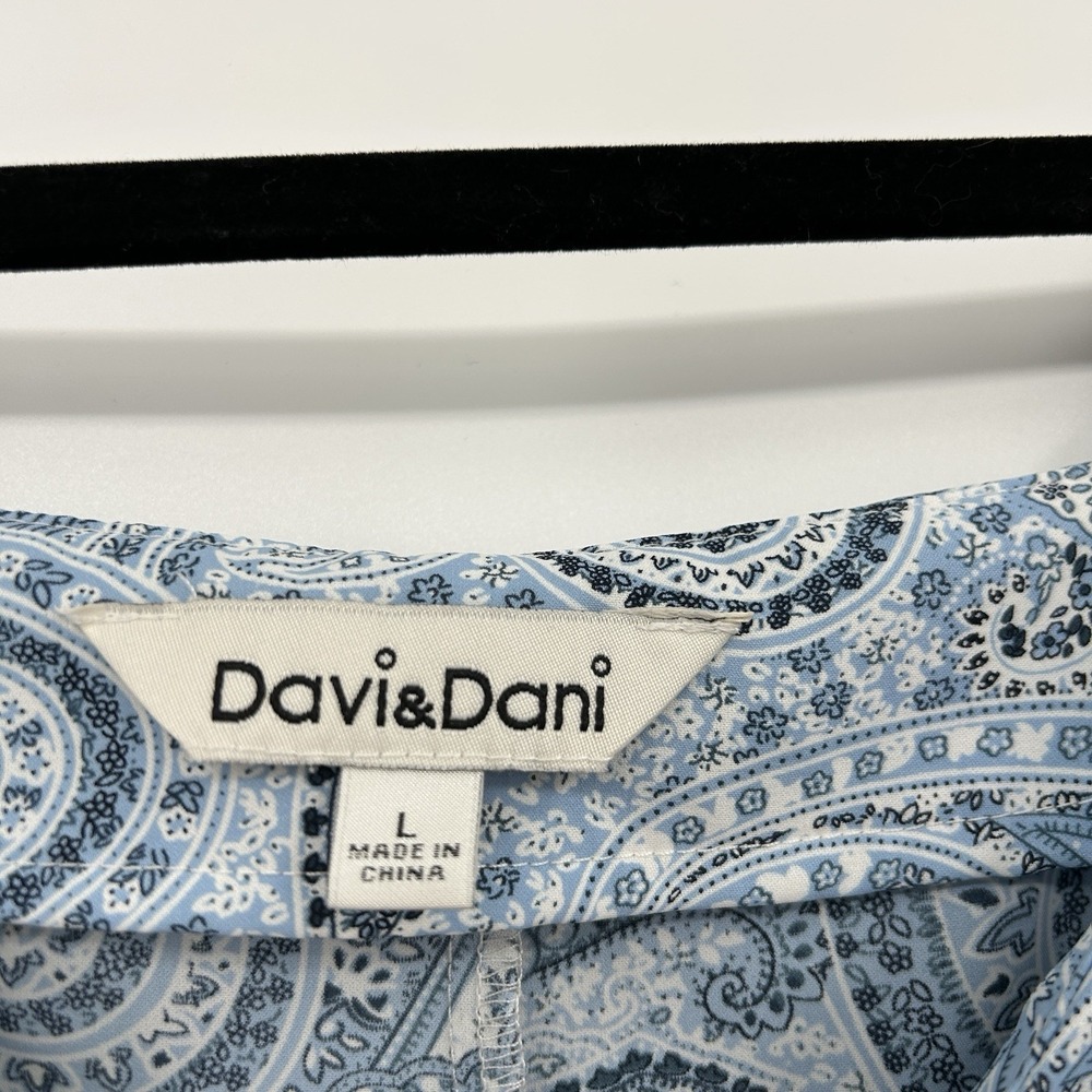 Davi & Dani Boho Patchwork Tunic Top Size L  Paisley Floral Cottagecore‎ Hippie - Picture 5 of 9